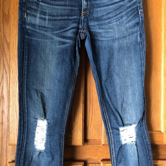Rag & Bone Intermix Capri Crop Distressed Skinny Jeans Dest Chester Wash Size 25 - Picture 5 of 13